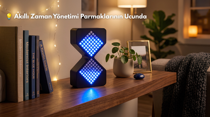 Siber tarzda LED dijital kum saati