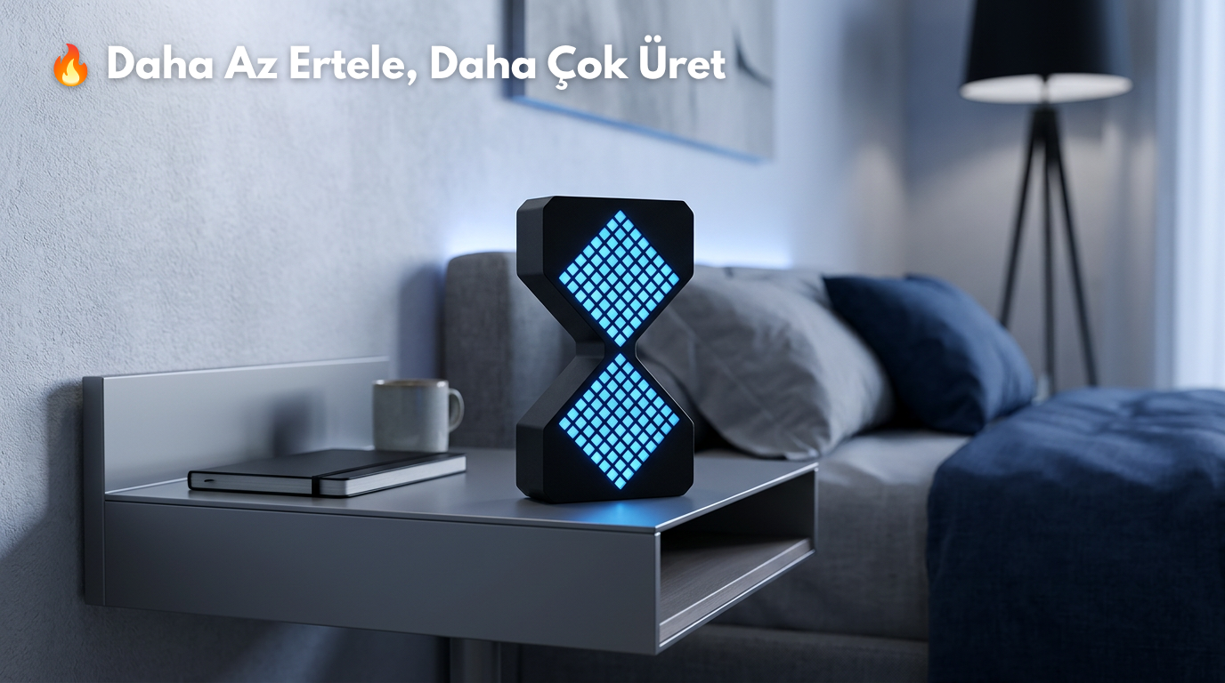 Siber tarzda LED dijital kum saati