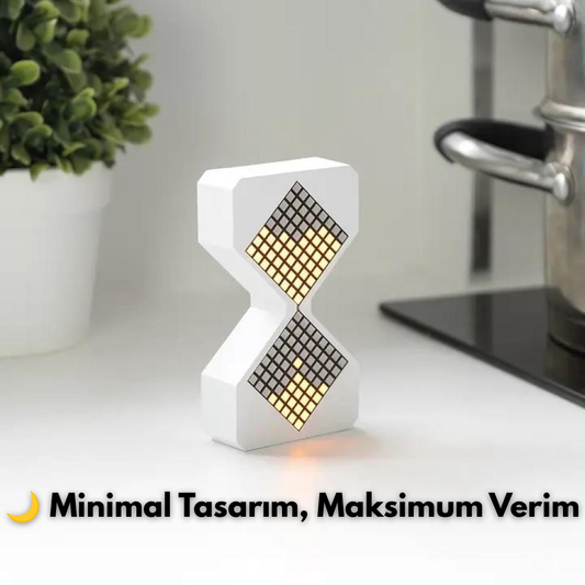 Siber tarzda LED dijital kum saati